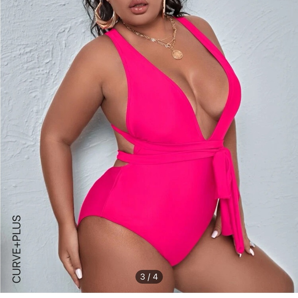 Hot pink one piece!